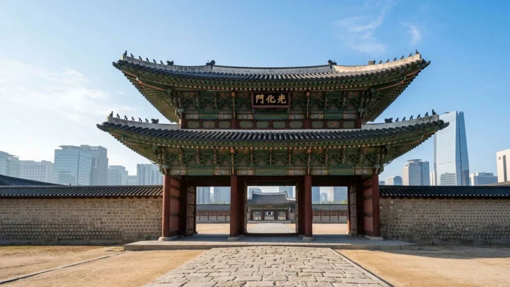 Gerbang utama Gyeongbokgung Seoul dalam itinerary Korea Selatan untuk WNI